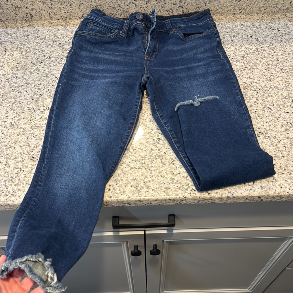 Kut from the Kloth Blue Ankle Cropped Jeans